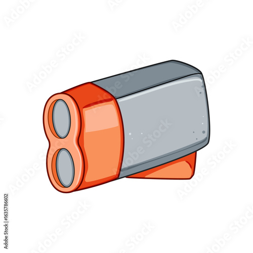 flute hand crank flashlight cartoon vector illustration