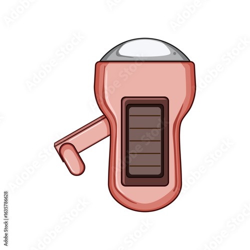 tumbler hand crank flashlight cartoon vector illustration