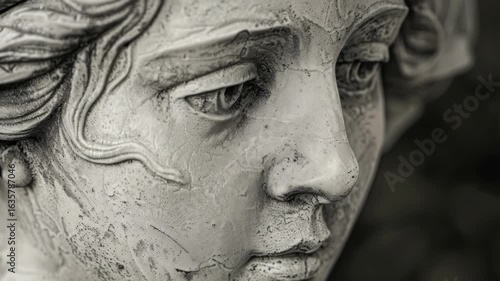 Wallpaper Mural A close-up view of a woman's face depicted on a statue, suitable for artistic or historical purposes Torontodigital.ca