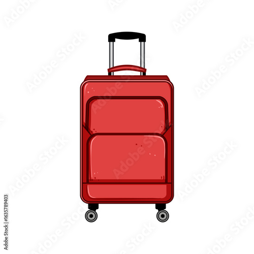 champagne rolling luggage cartoon vector illustration