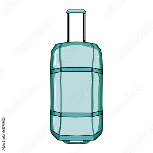 chardonnay rolling luggage cartoon vector illustration
