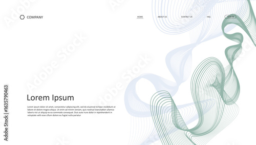 line wave futuristic design of landing page for webpage background design	