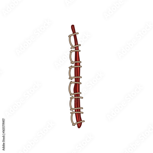 wound suture cartoon vector illustration