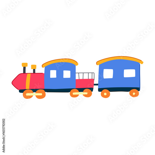 model train toy cartoon vector illustration