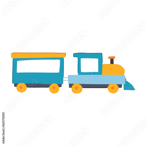 playvintage train toy cartoon vector illustration