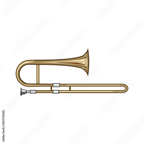 flute trombone cartoon vector illustration