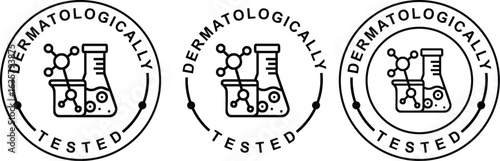 Certified Dermatologically Tested Badge – Safety Assurance Vector Sticker