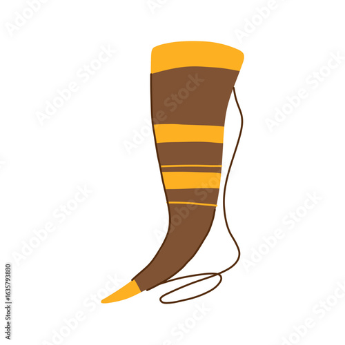 scandinavia viking horn cartoon vector illustration