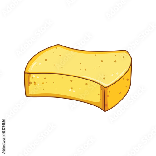 soap yellow sponge cartoon vector illustration