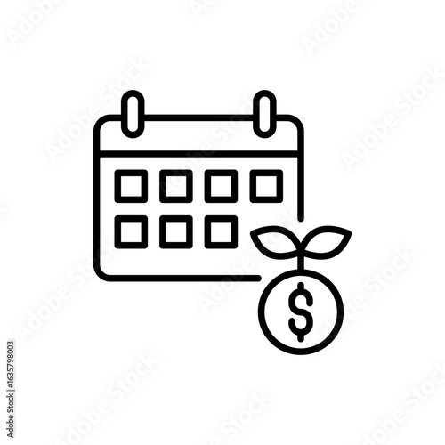Investment planning outline icons, minimalist vector illustration ,simple transparent graphic element .Isolated on white background