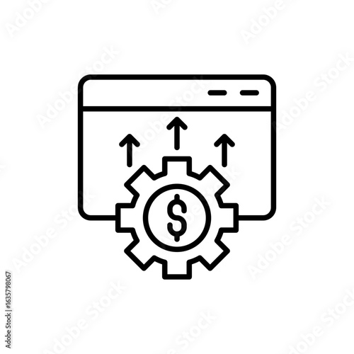 Investment planning outline icons, minimalist vector illustration ,simple transparent graphic element .Isolated on white background