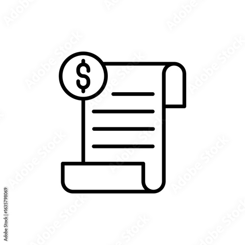 Investment report outline icons, minimalist vector illustration ,simple transparent graphic element .Isolated on white background