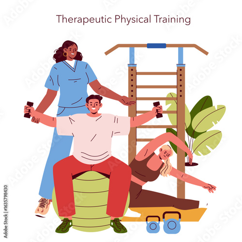 Therapeutic Physical Training with Weights and Stretching