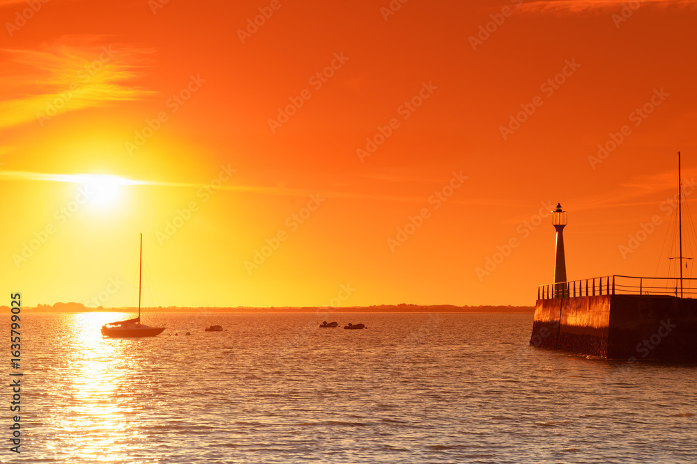 Fototapeta premium Fouras harbor in Charente Maritime coast