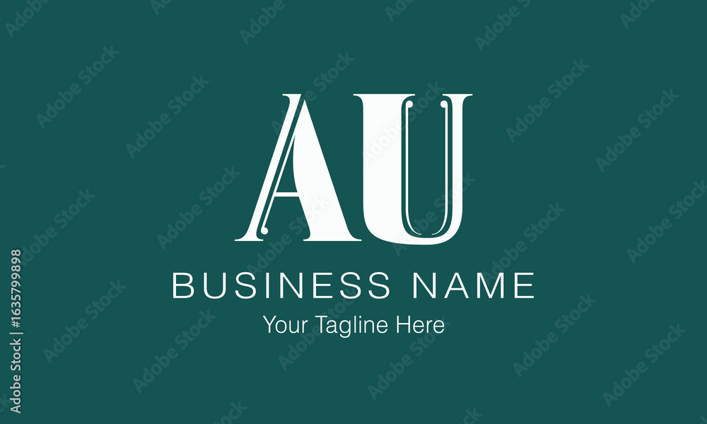 Fototapeta premium AU A au initial logo | initial based abstract modern minimal creative logo, vector template image. luxury logotype logo, real estate homie logo. typography logo. initials logo