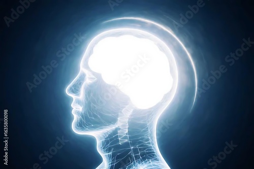 human head with brain