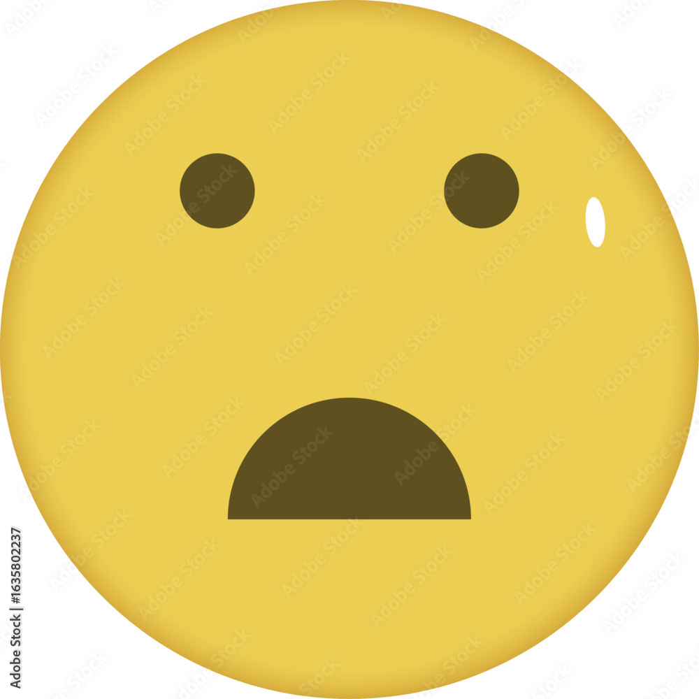 Fototapeta premium Shocked Face Emoji – Simple Vector with Open Mouth