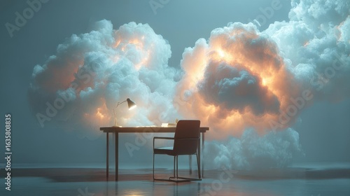 Surreal CloudLit Workspace