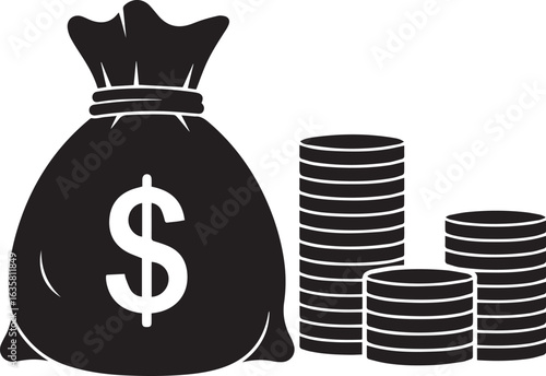 Money Bag and Coins Icon