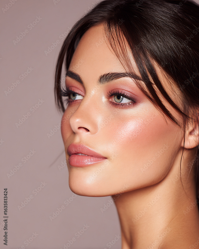 Fototapeta premium soft blush tones across cheeks and nose bridge