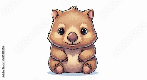 Cute cartoon wombat illustration
