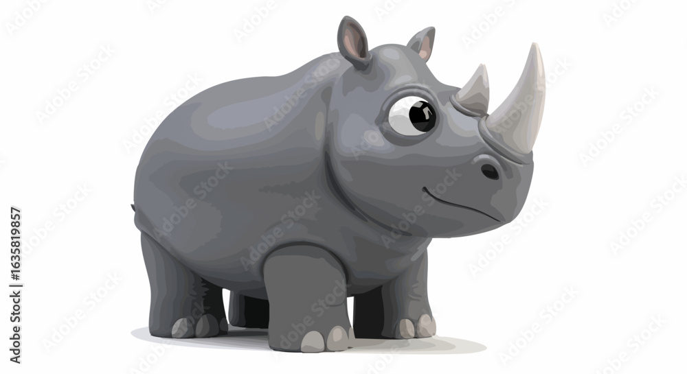 Fototapeta premium Cartoon rhino illustration