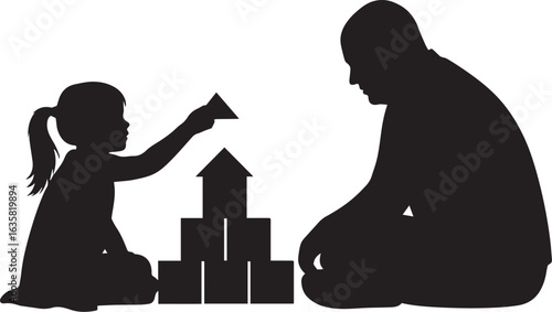 Parent and Child Playing Silhouette
