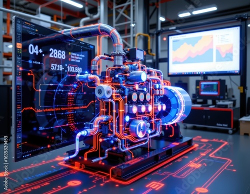 Wallpaper Mural a digital twin of a hydrogen fuel cell being monitored remotely for performance and predictive maintenance Torontodigital.ca