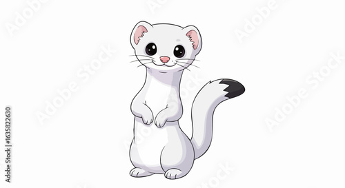Cute cartoon weasel illustration