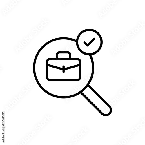 Find job contract outline icons, minimalist vector illustration ,simple transparent graphic element .Isolated on white background