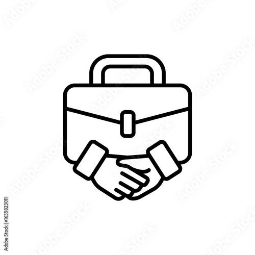 Job contract outline icons, minimalist vector illustration ,simple transparent graphic element .Isolated on white background
