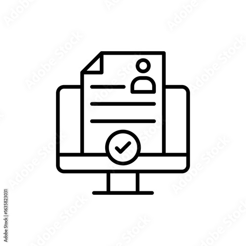 Job contract outline icons, minimalist vector illustration ,simple transparent graphic element .Isolated on white background