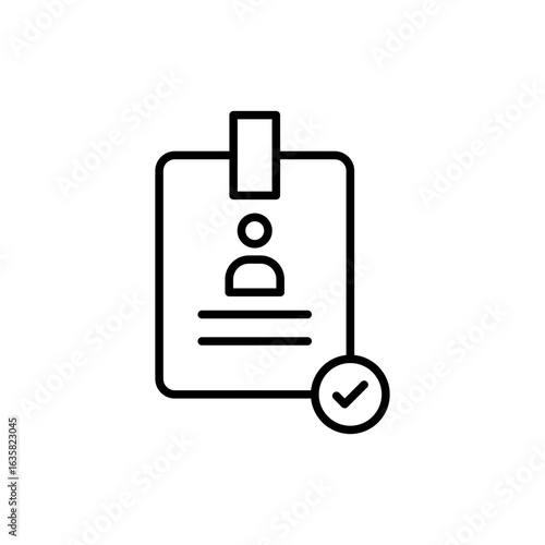 Job contract card outline icons, minimalist vector illustration ,simple transparent graphic element .Isolated on white background