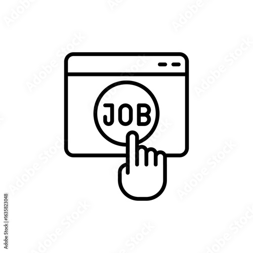 Online job contract outline icons, minimalist vector illustration ,simple transparent graphic element .Isolated on white background