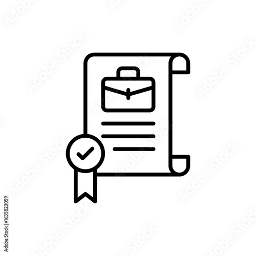 Job contract outline icons, minimalist vector illustration ,simple transparent graphic element .Isolated on white background