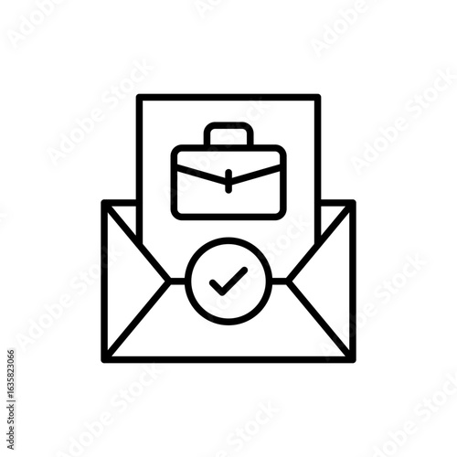 Job contract outline icons, minimalist vector illustration ,simple transparent graphic element .Isolated on white background