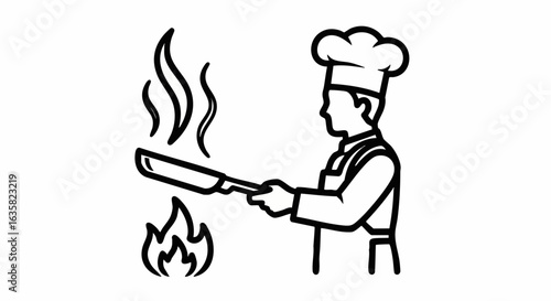 Chef cooking food image