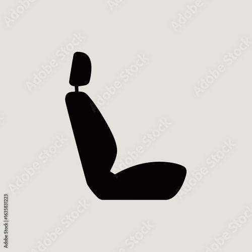 Car Seat Icon – Vehicle Seating, Auto Interior, Passenger Seat Symbol

