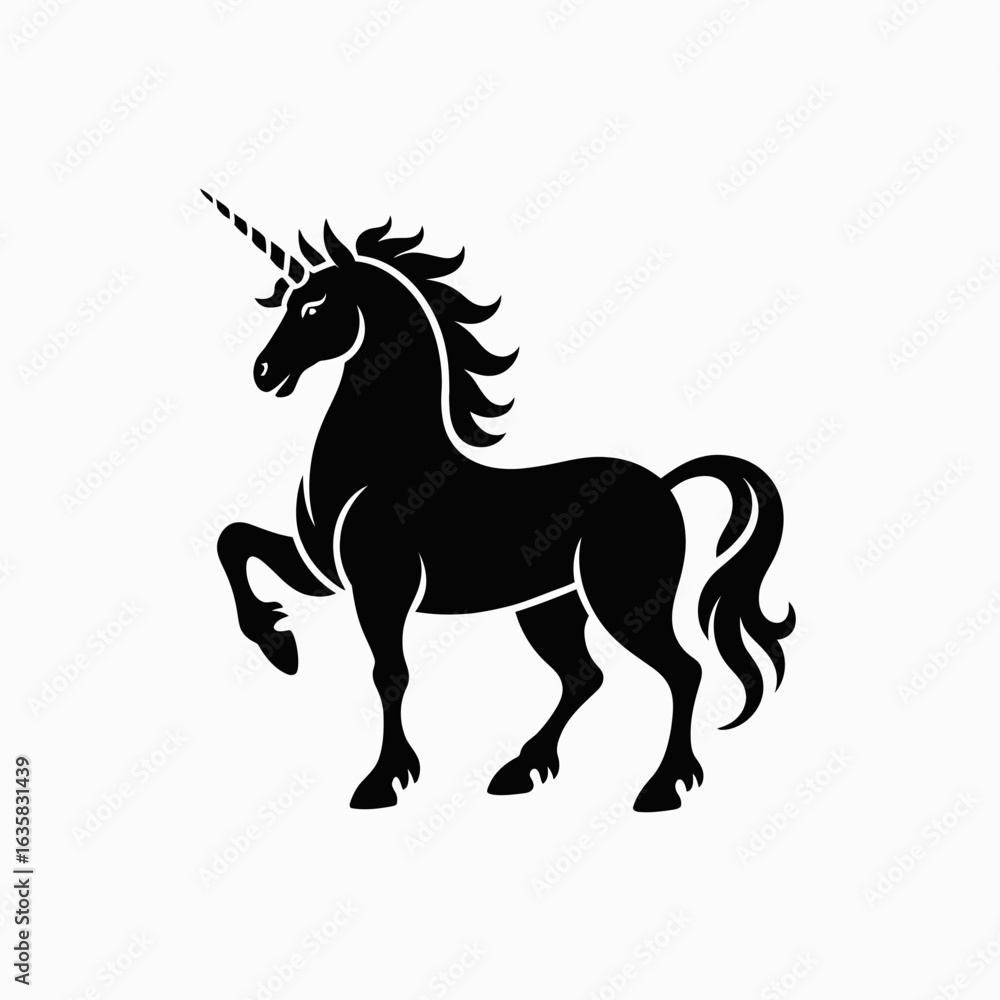 Obraz premium Unicorn Icon – Mythical Horse, Fantasy, Magical Creature Symbol