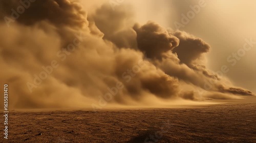 Wallpaper Mural Intense dust storm sweeping across a barren desert Torontodigital.ca