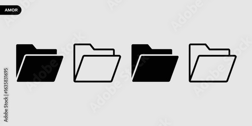 Folder Icons – File, Directory, Storage, Data Organization Symbols