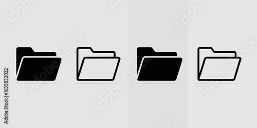 Folder Icons – File, Directory, Storage, Data Organization Symbols