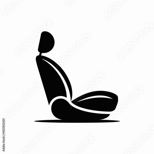 Car Seat Icon – Vehicle Seating, Auto Interior, Passenger Seat Symbol

