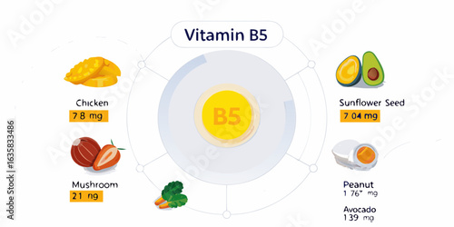 Vitamin b5 sources and content in food
