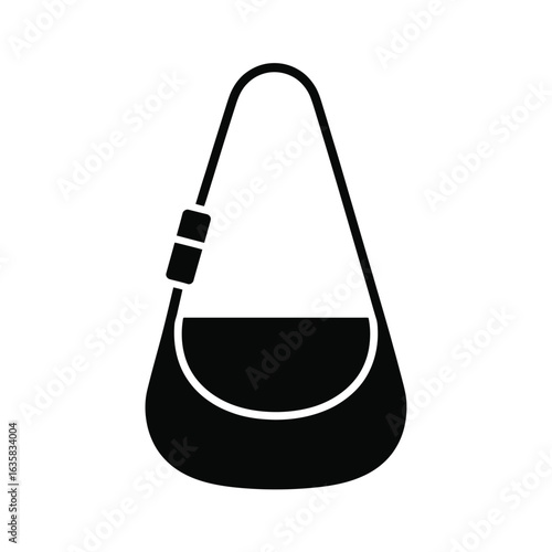 Simple black silhouette of a shoulder bag