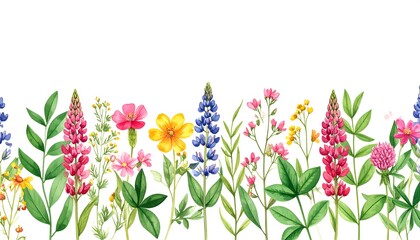 Colorful wildflower border
