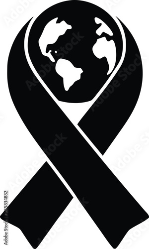 World ozone day vector art of world globe awareness ribbon symbol, isolated