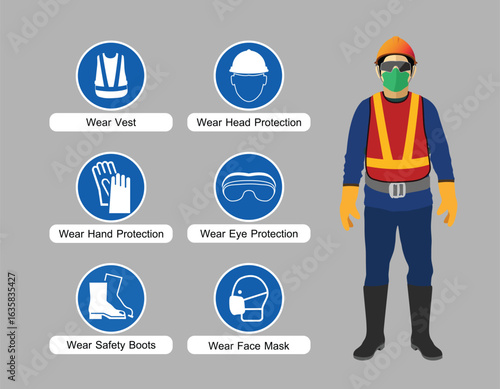 safety equipment, construction concept,Vector illustration