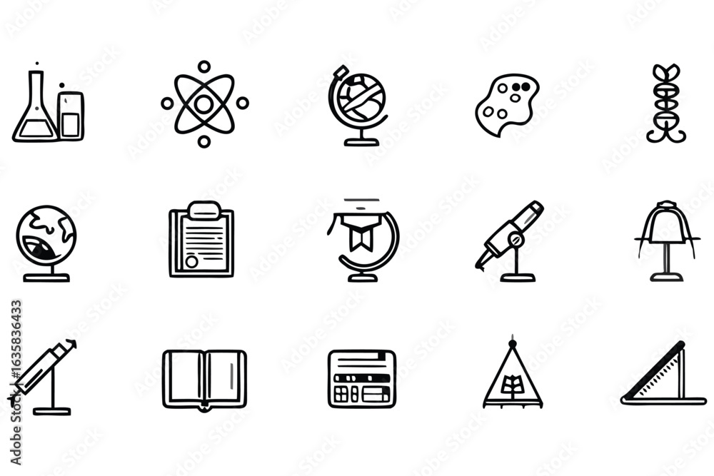 Fototapeta premium Classroom and Learning Icons