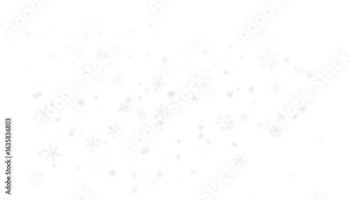 Isolated snowflakes and soft white rounds for design